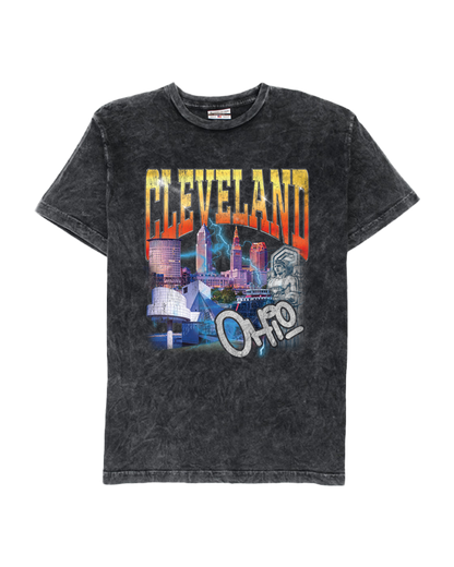 Cleveland 90s Lightning Mineral Wash Crew Where I'm From