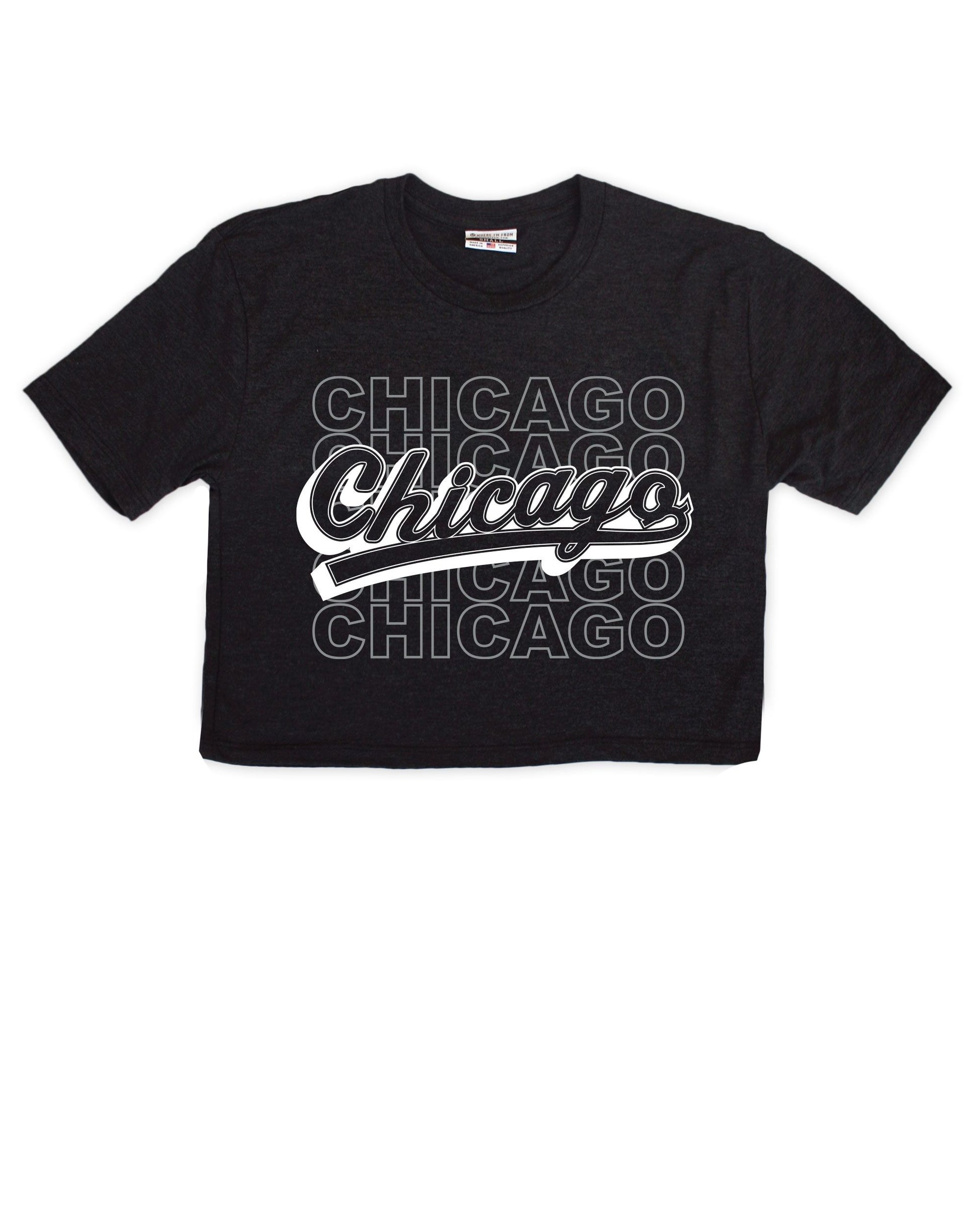 Chicago Repeat Script Cropped Tee