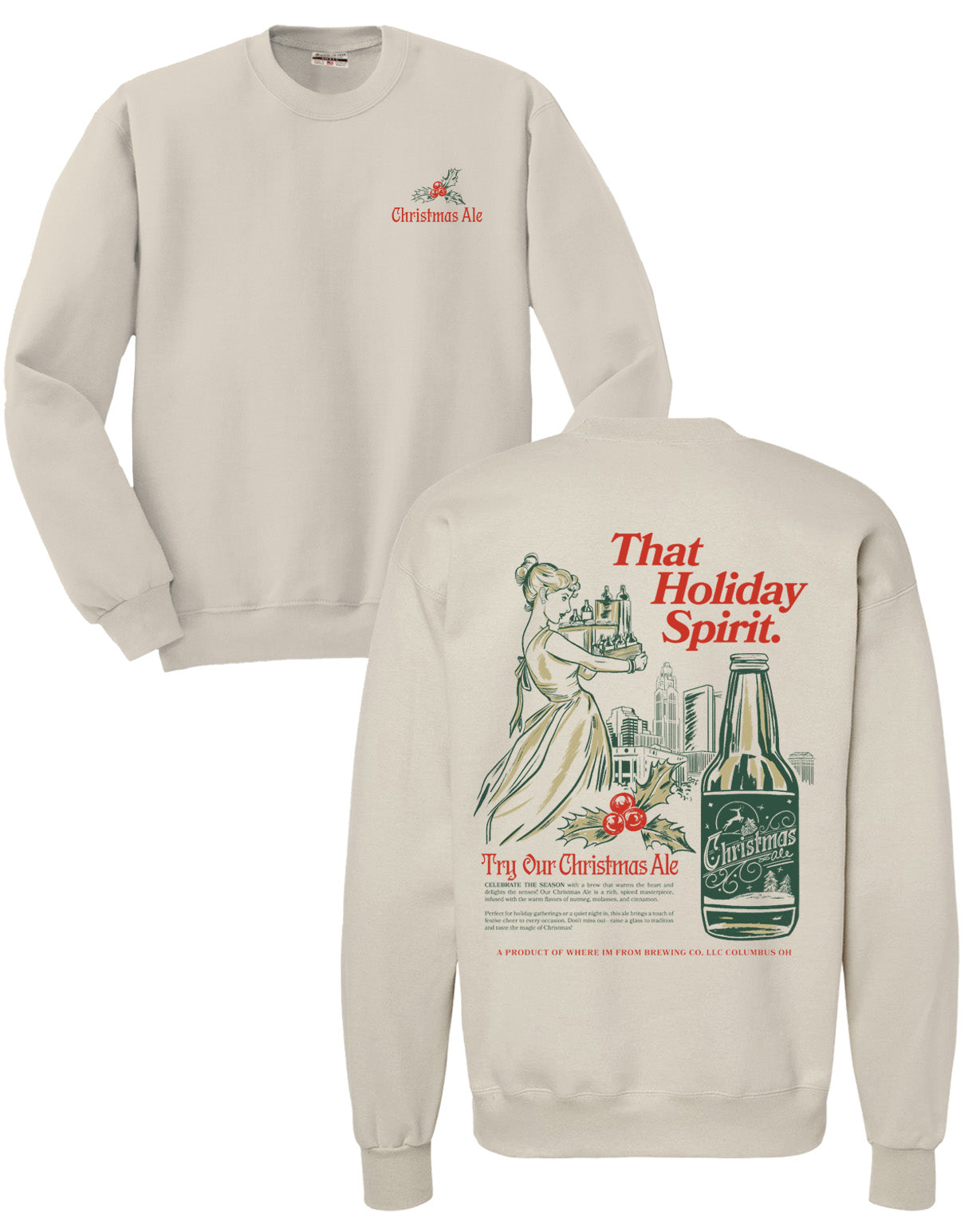 Christmas Ale Cotton Crew Sweatshirt