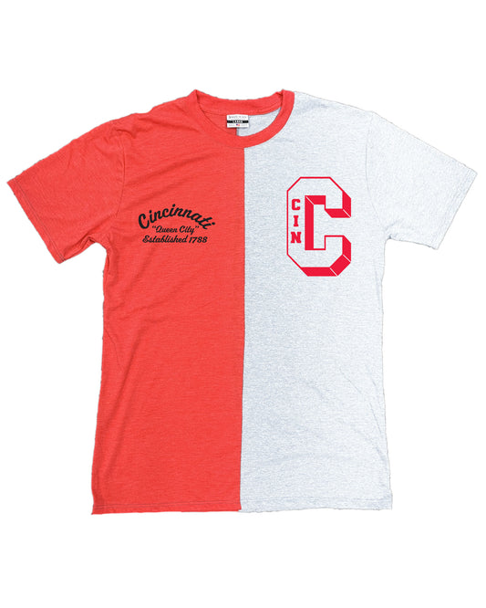 Cincy Patch Split Tee