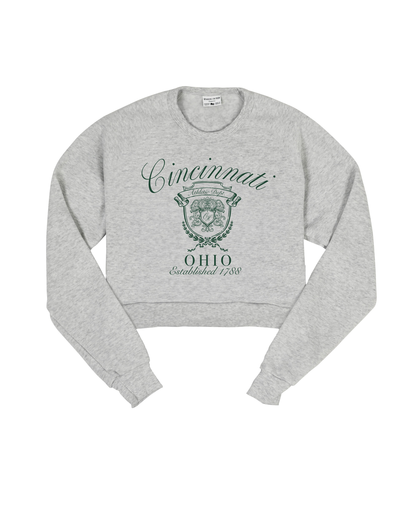 Cincinnati Crest Cropped Crew Sweatshirt