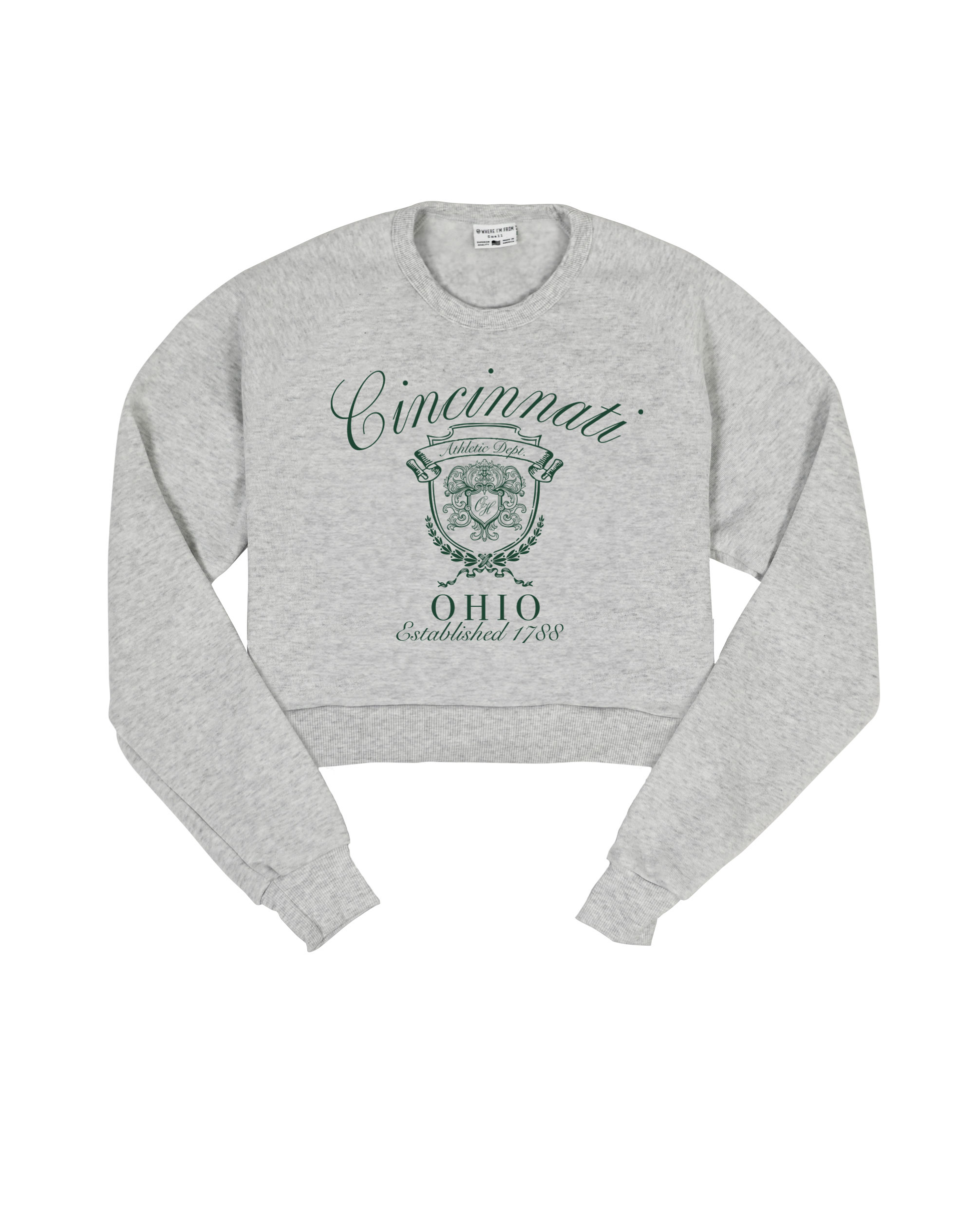 Cincinnati Crest Cropped Crew Sweatshirt
