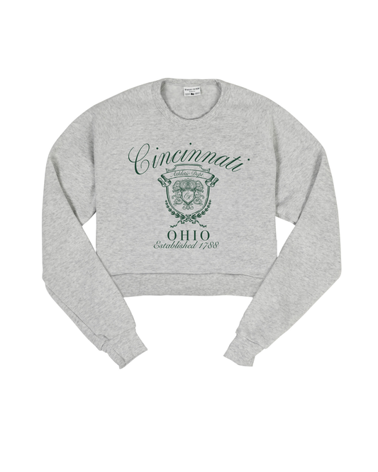 Cincinnati Crest Cropped Crew Sweatshirt
