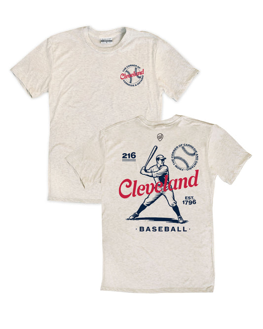 Cle Vintage Baseball Player Tee