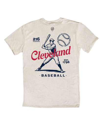 Cle Vintage Baseball Player F/B Tee