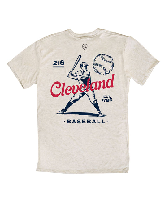 Cle Vintage Baseball Player Tee