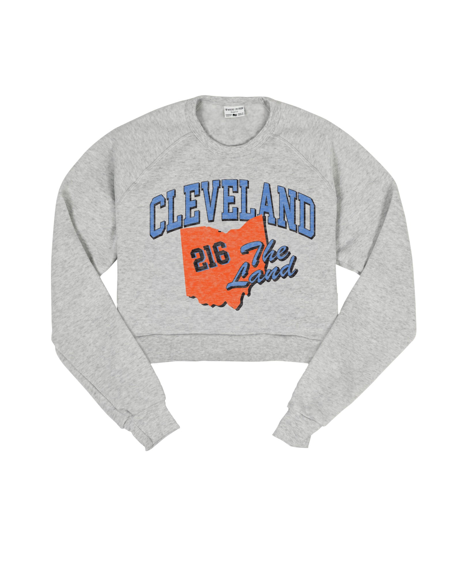 Cleveland Arch Retro State Cropped Crew Sweatshirt