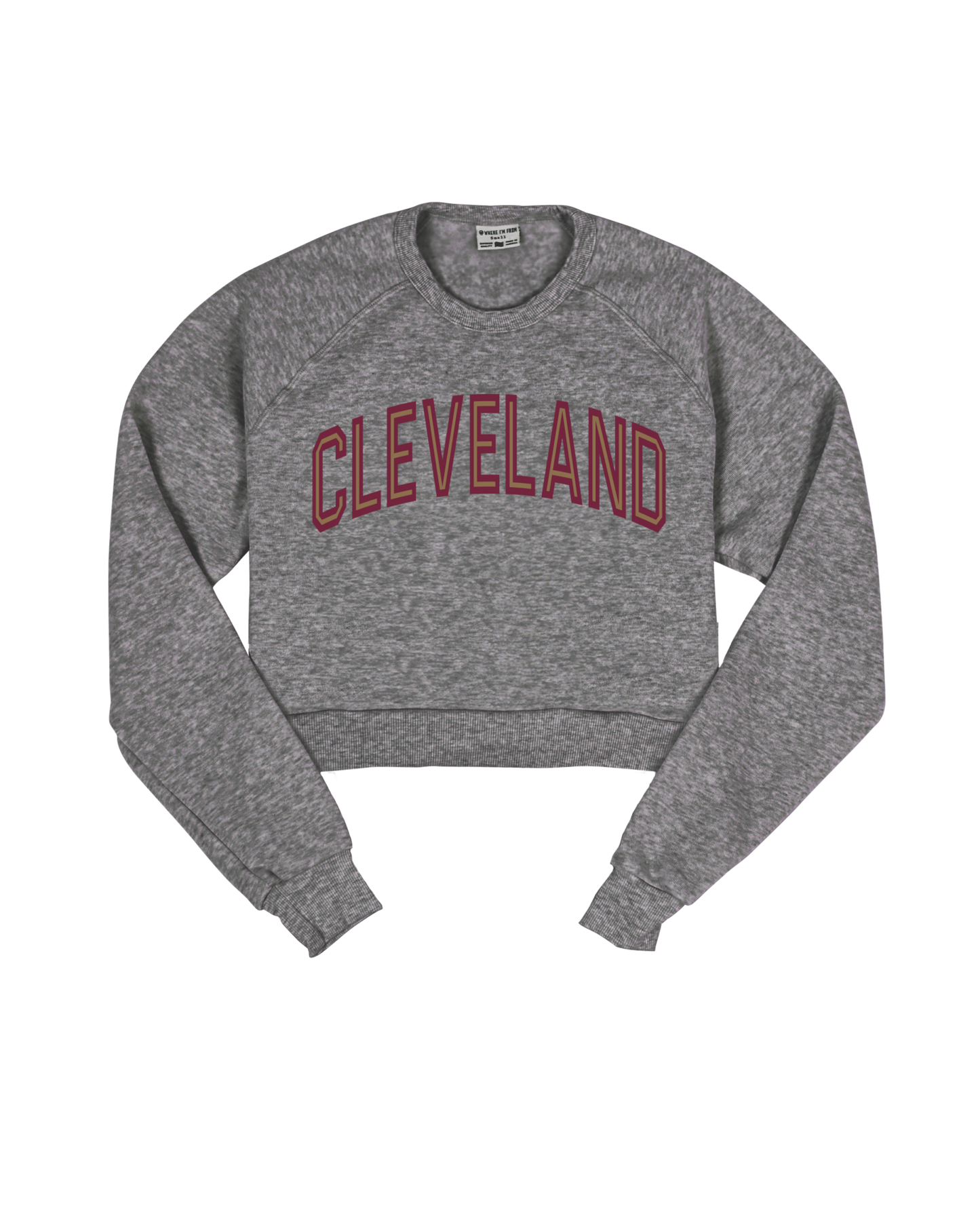 Cleveland Arch Jersey Cropped Crew Sweatshirt