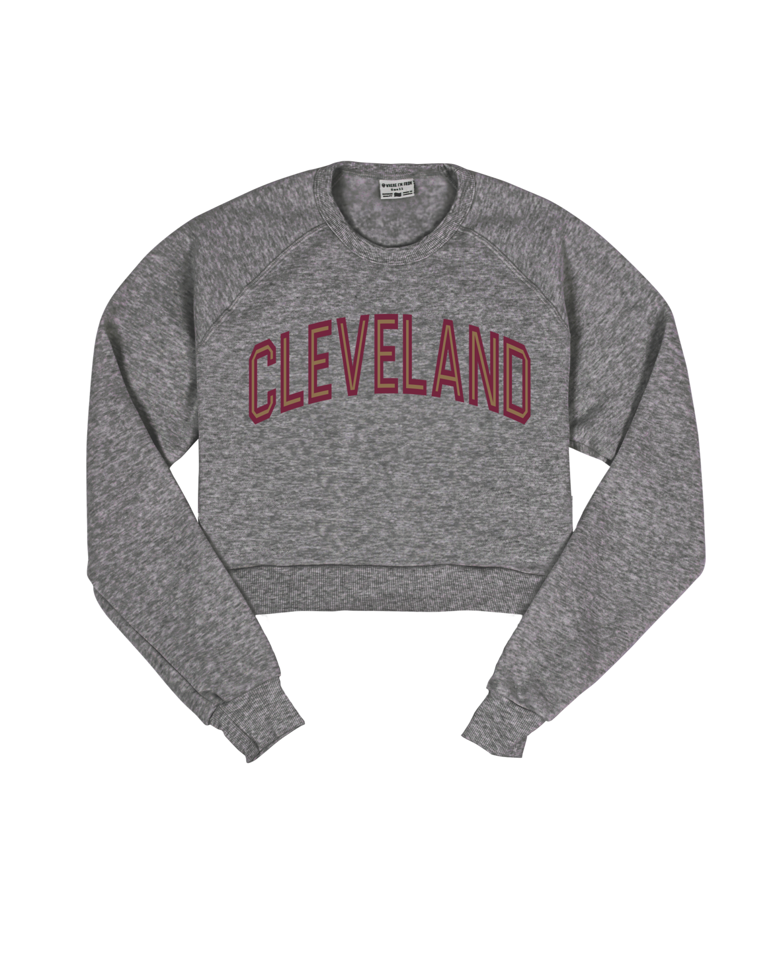Cleveland Arch Jersey Cropped Crew Sweatshirt