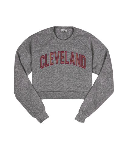 Cleveland Arch Jersey Cropped Crew Sweatshirt