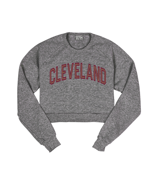 Cleveland Arch Jersey Cropped Crew Sweatshirt