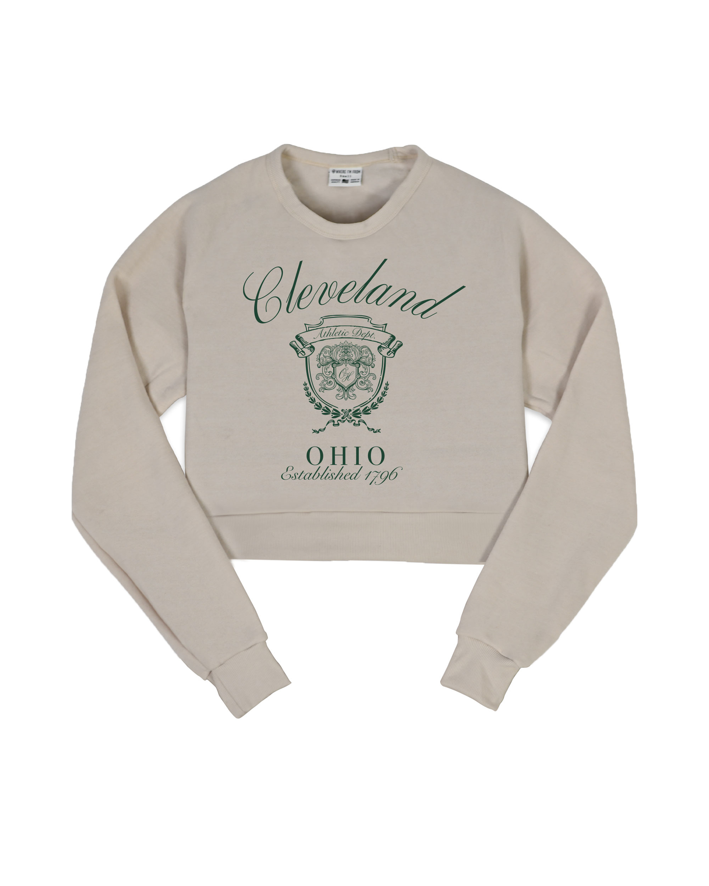 Cleveland Crest Cropped Crew Sweatshirt