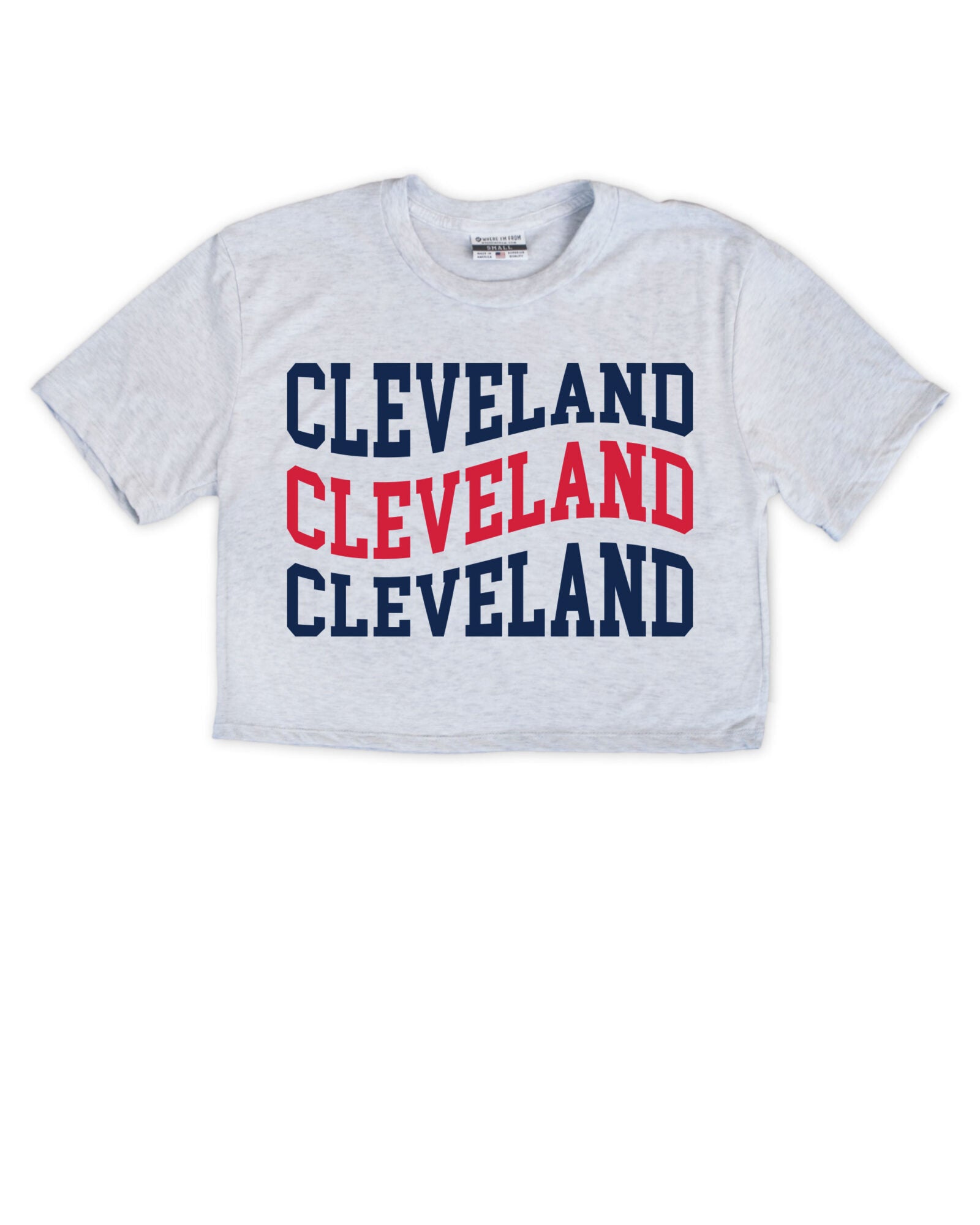 Cleveland Repeat Wavy Cropped Tee