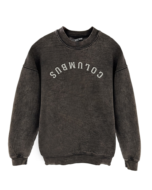 Columbus Upside Down Cotton Crew Sweatshirt