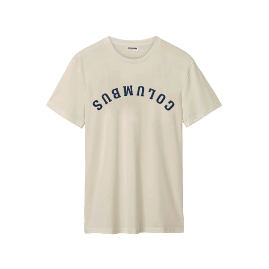 Columbus Upside Down Embroidered Cotton Tee
