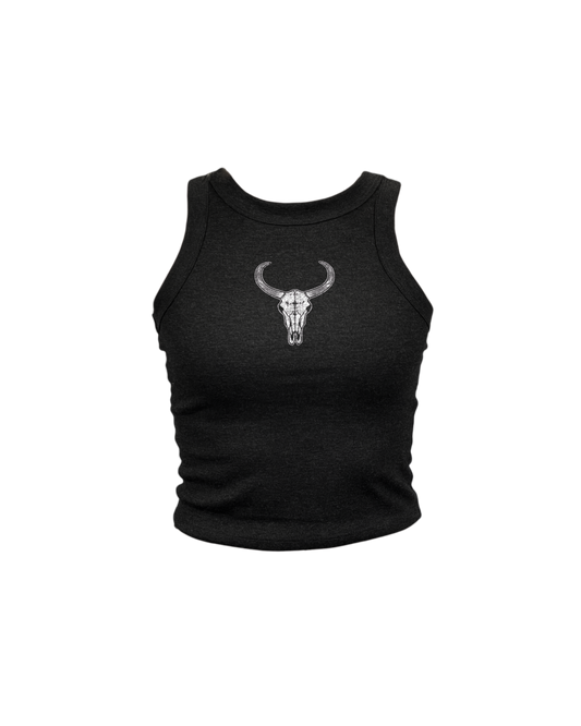 Cow Skull High Neck Tank