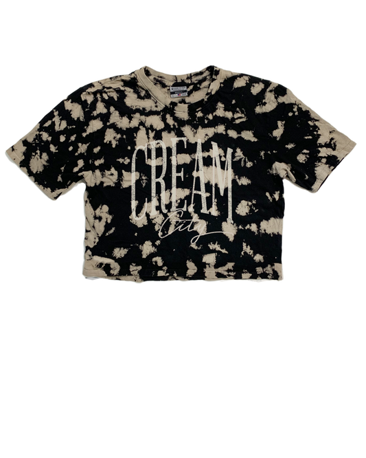 Cream City Acid Wash Cropped Tee