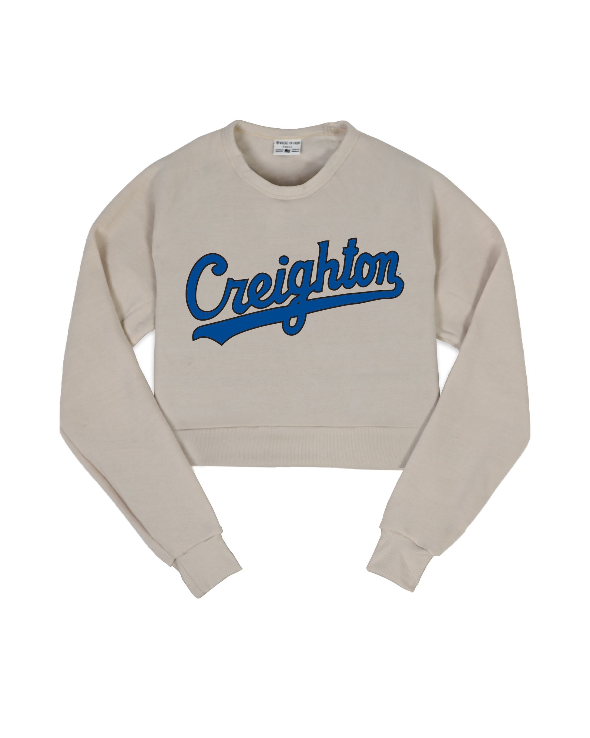 Creighton Script Cropped Crew Sweatshirt