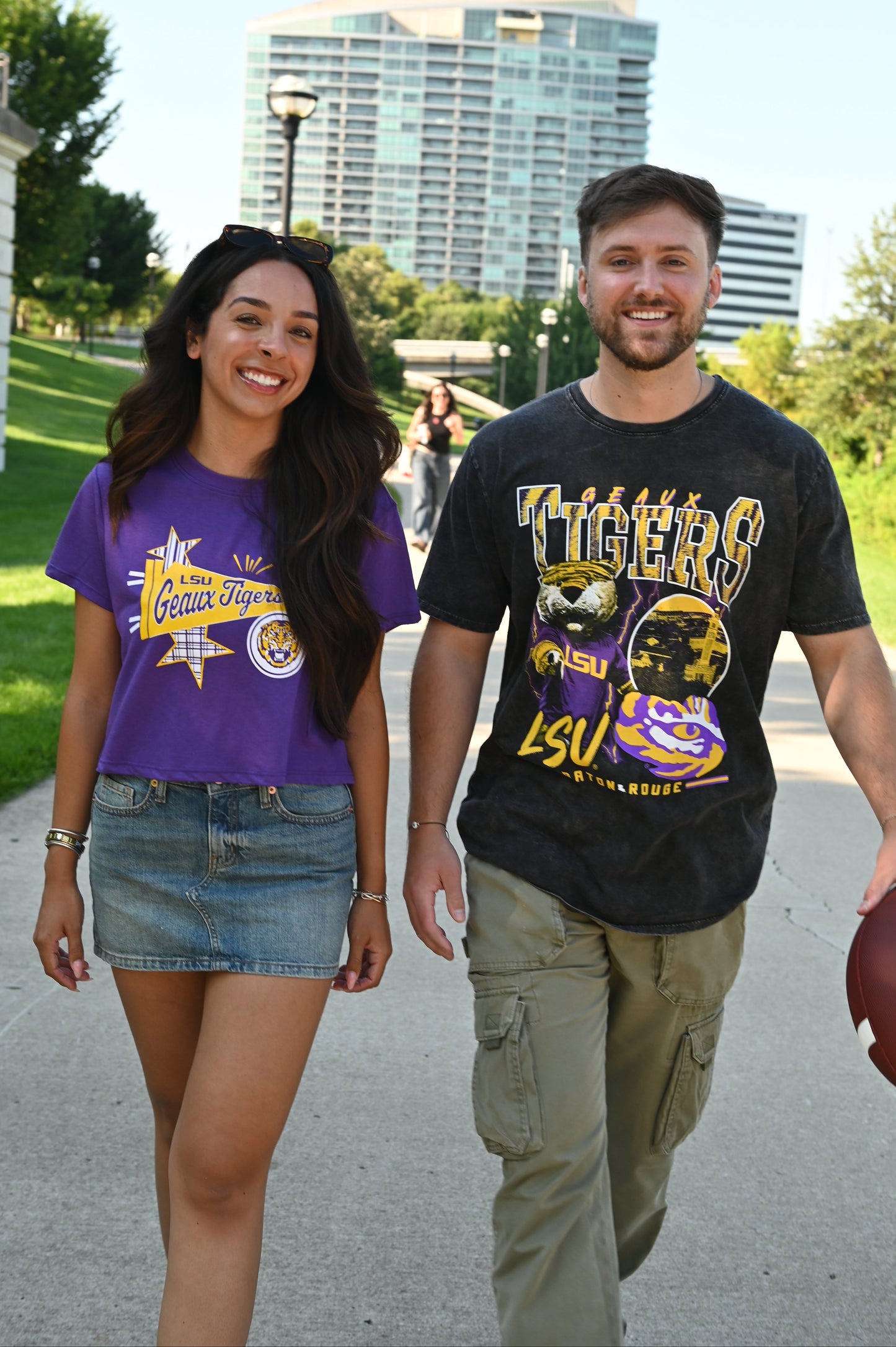LSU Pennant Cropped Tee
