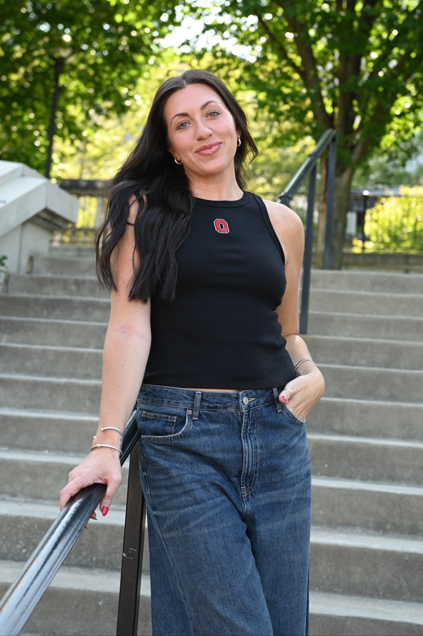 Block O Embroidered High Neck Tank