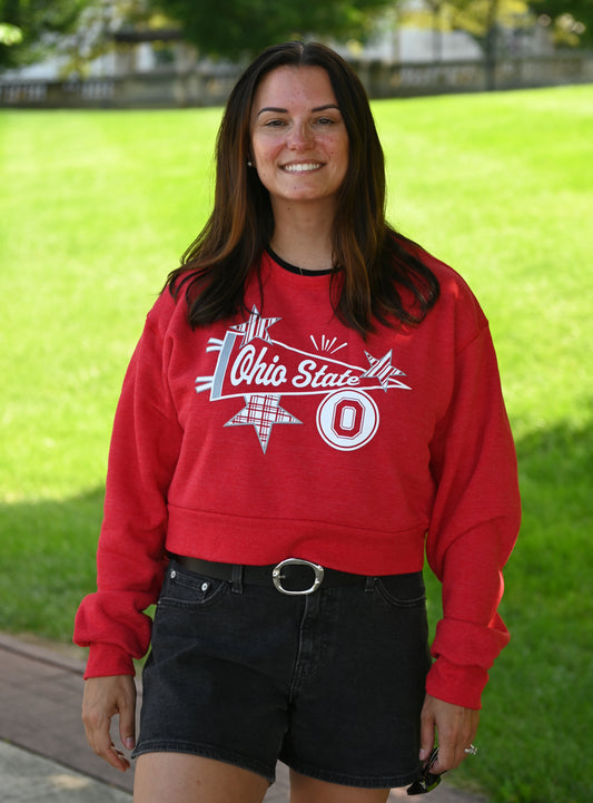 Ohio State Pennant Cropped Crew Sweatshirt