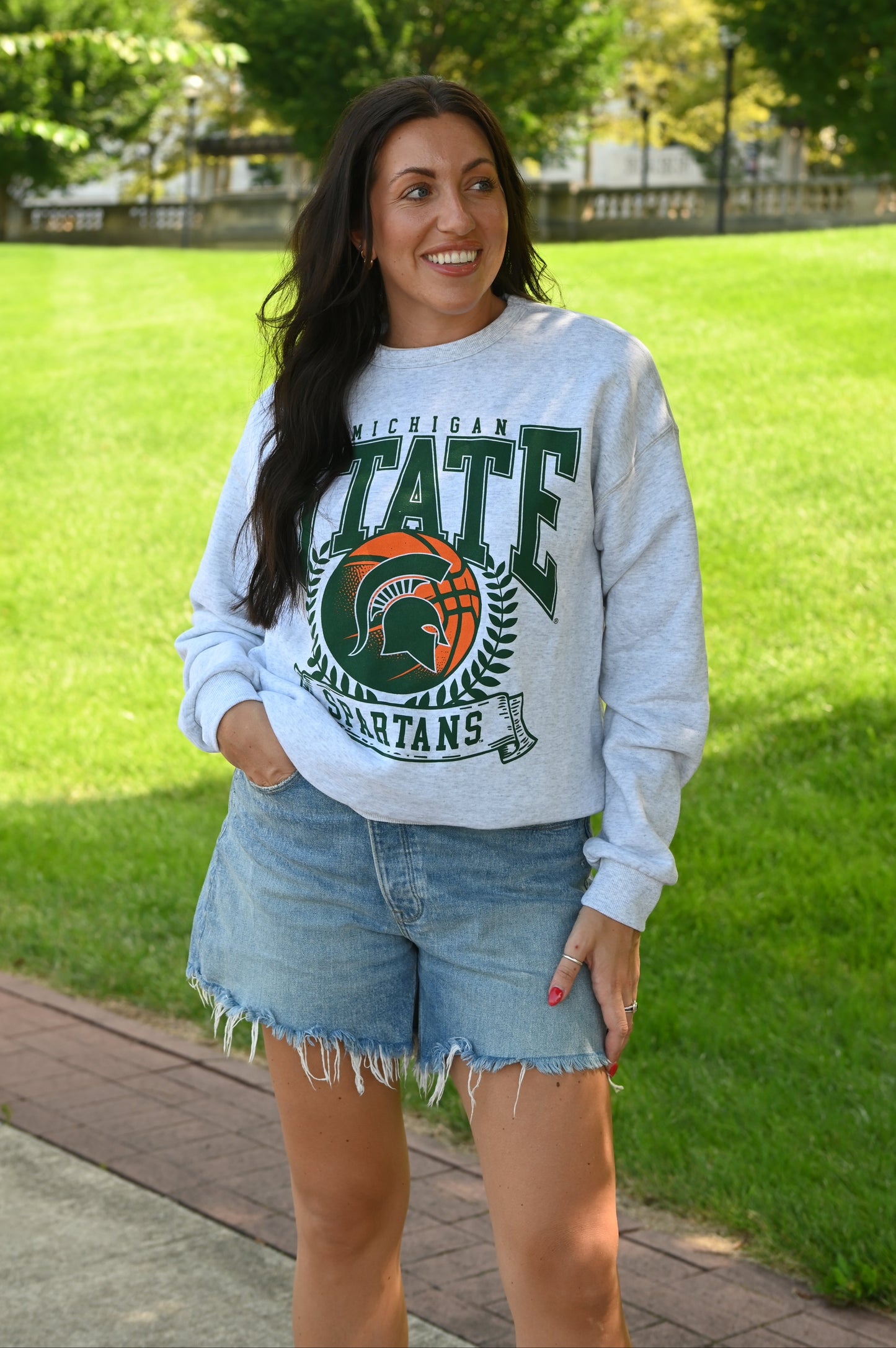 MSU Spartans Basketball Crew Sweatshirt