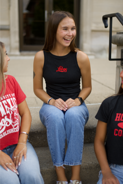 Embroidered Lobos High Neck Tank