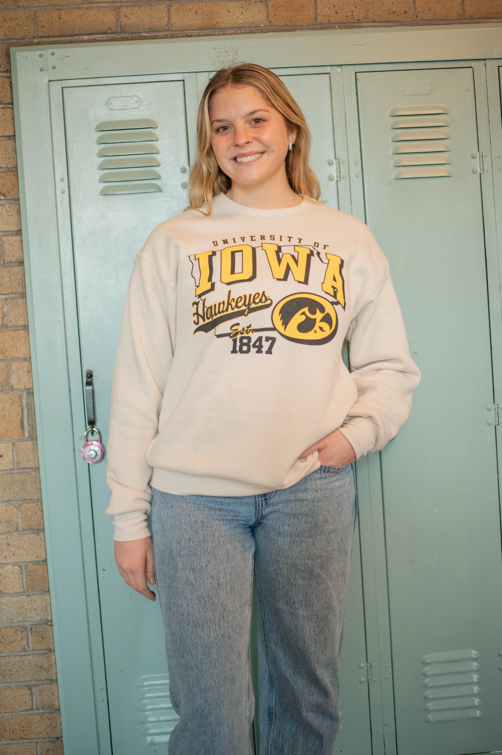 University of Iowa Hawkeyes Est. 1847 Crew Sweatshirt