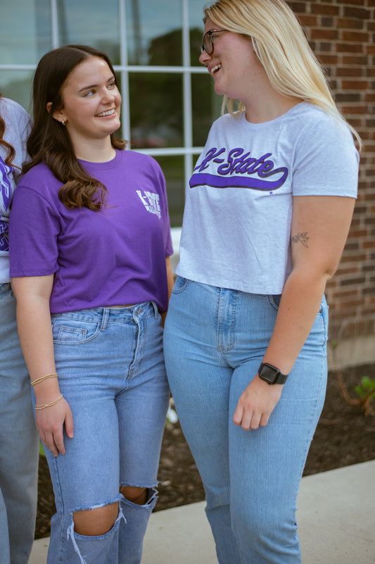 K-State Script Underline Cropped Tee