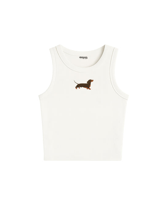 Lady Embroidered High Neck Tank