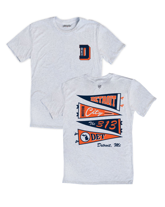Detroit Pennant Front/Back Tee