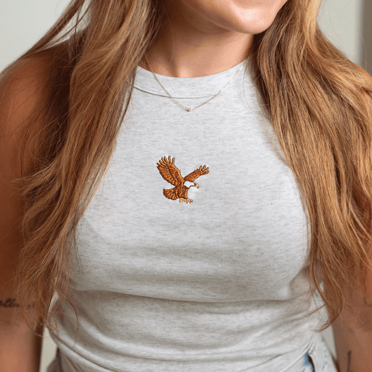 Eagle Embroidered High Neck Tank