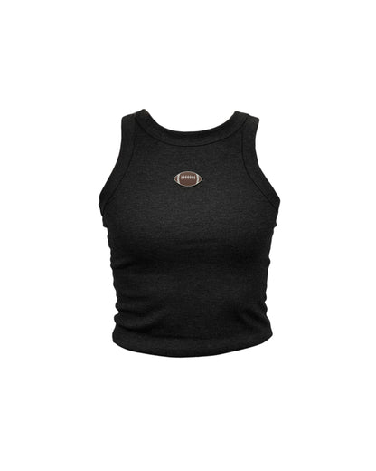Football Embroidered High Neck Tank