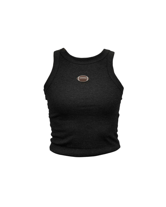 Football Embroidered High Neck Tank