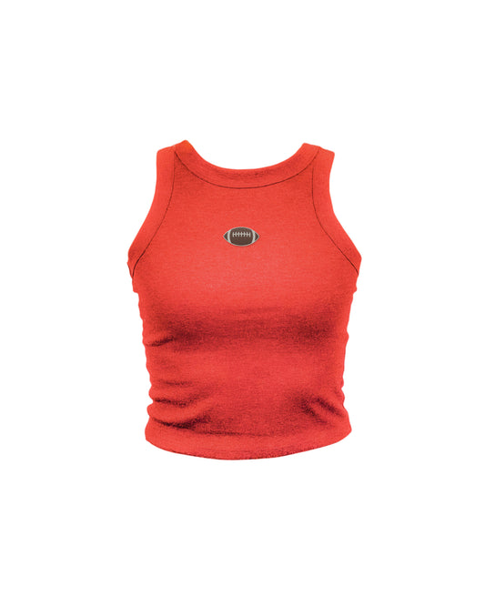 Football Embroidered High Neck Tank