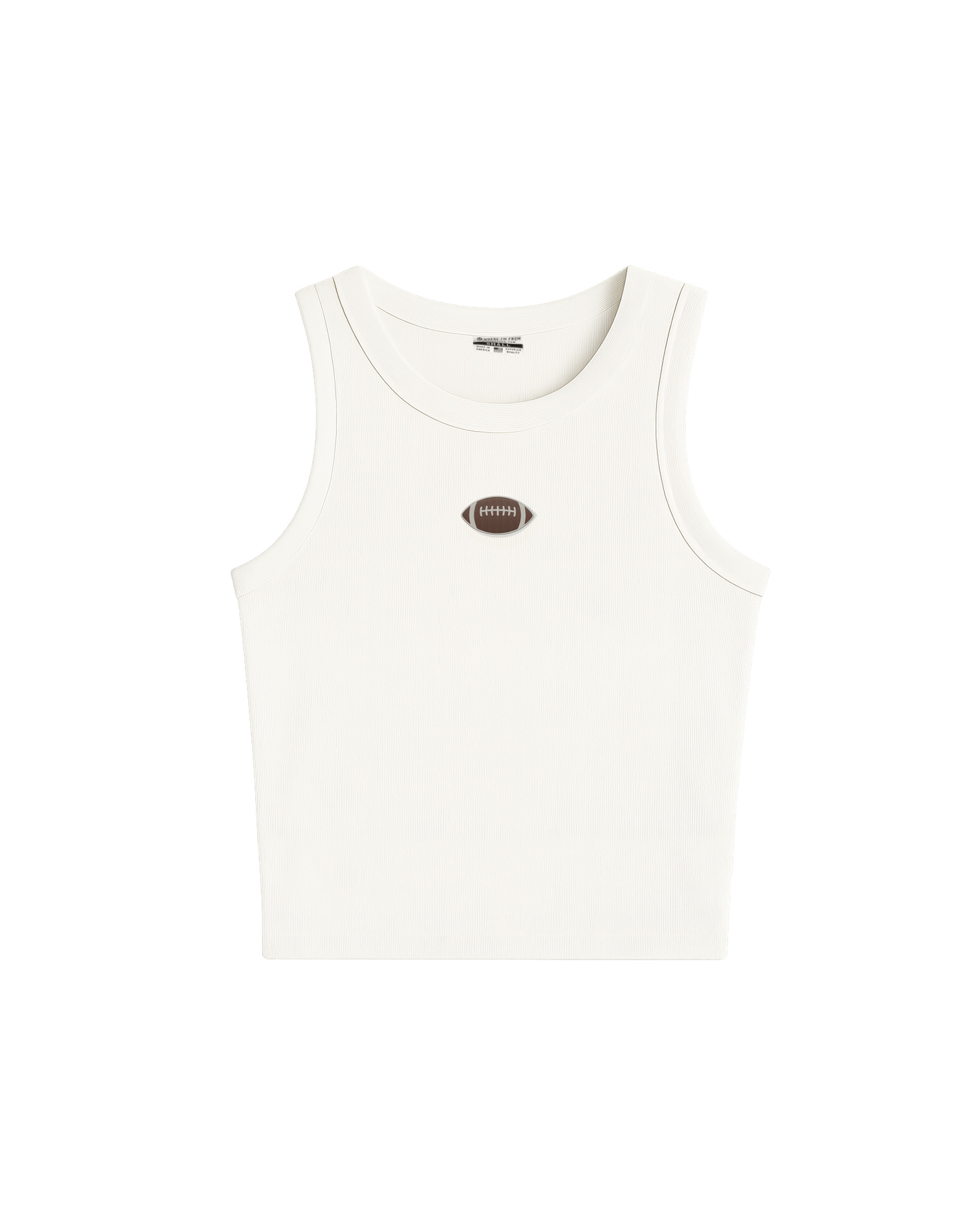 Football Embroidered High Neck Tank