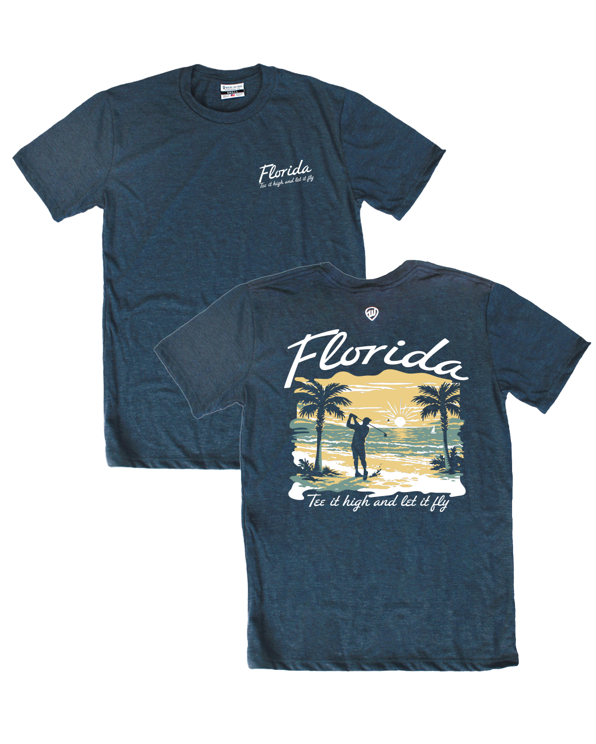 Florida Golf Beach Scene Front/Back Tee