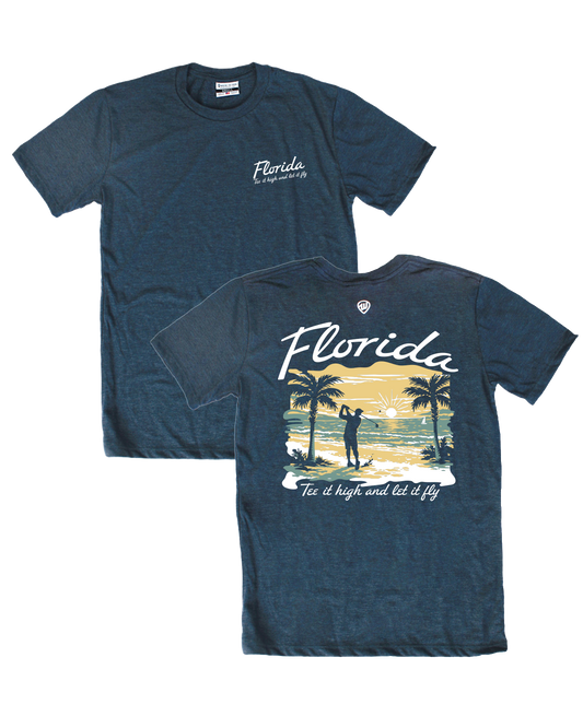Florida Golf Beach Scene Front/Back Tee