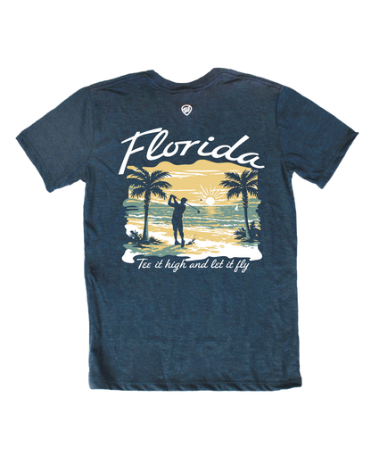 Florida Golf Beach Scene Front/Back Tee