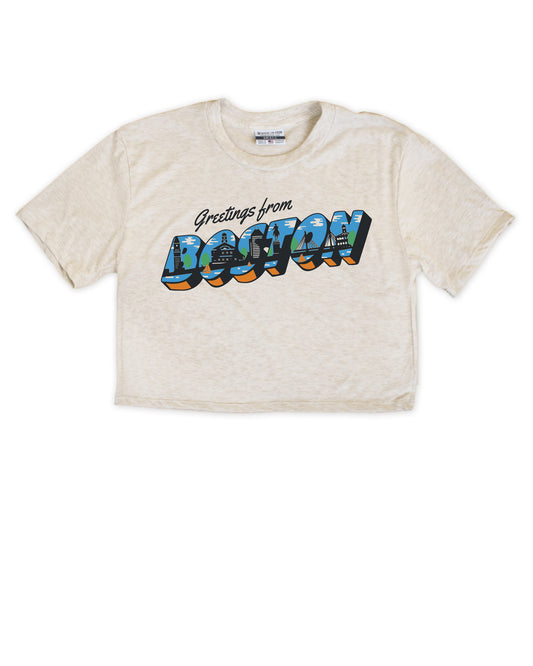 Greetings from Boston Cropped Tee
