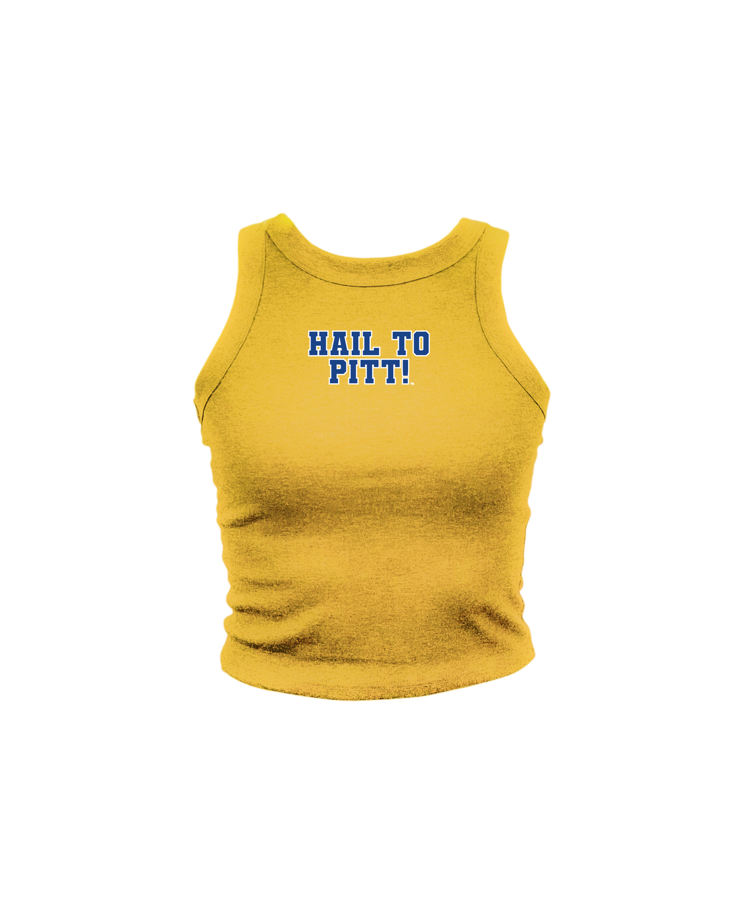 Yellow University of Pittsburgh Panthers, womens Cropped tank top, Hail To Pitt.