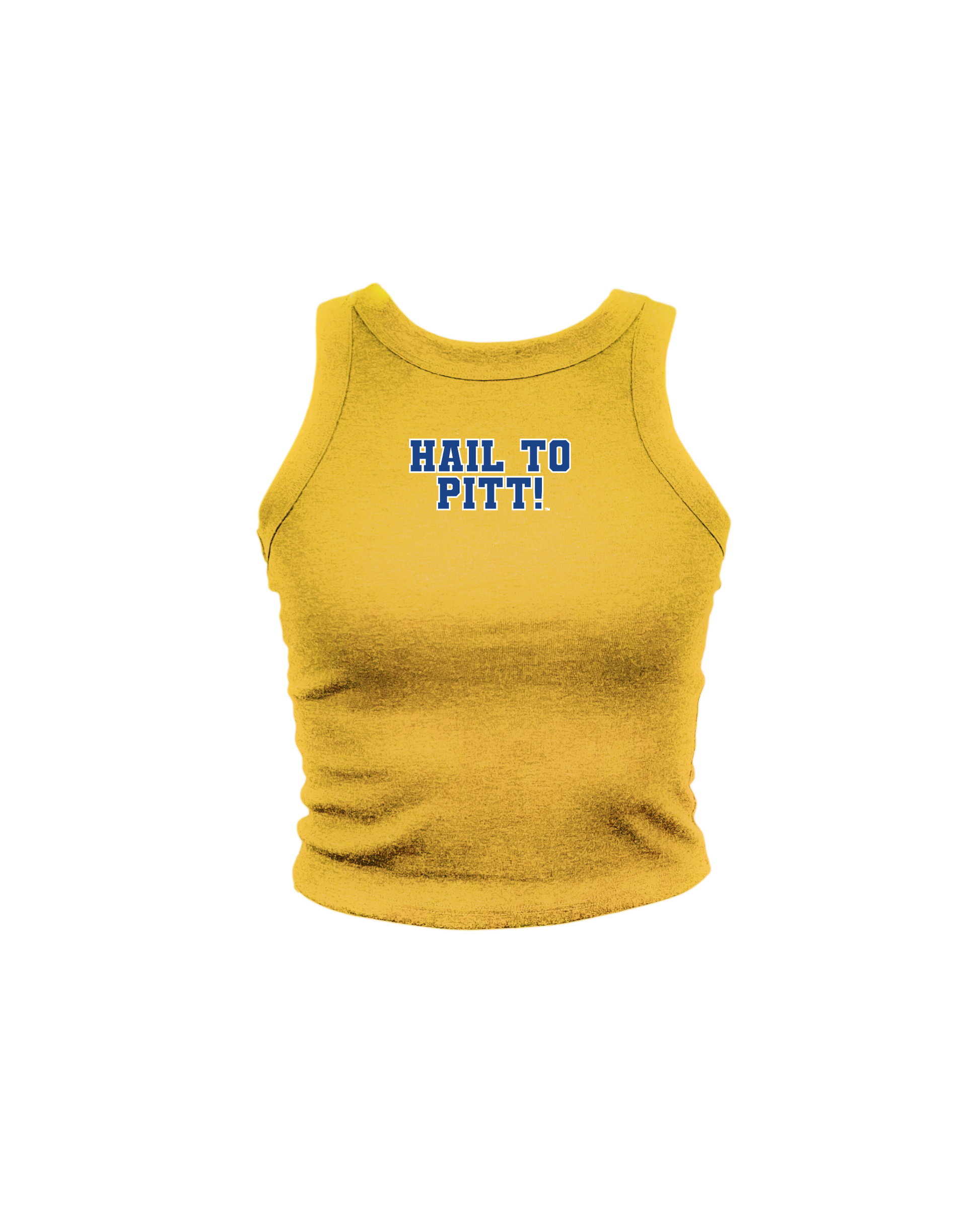 Yellow University of Pittsburgh Panthers, womens Cropped tank top, Hail To Pitt.