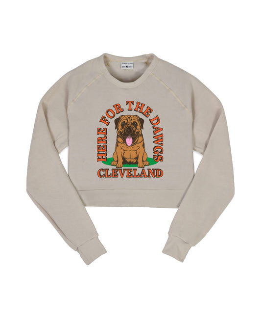 Here For The Dawgs Cropped Crew Sweatshirt