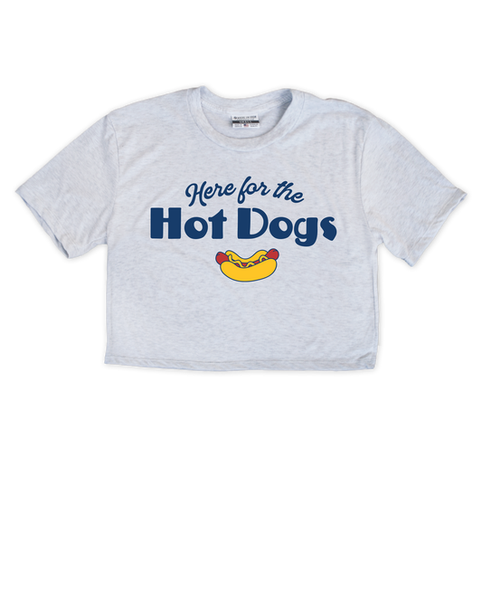 Here For The Hot Dogs Cropped Tee