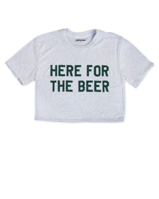Here for the Beer Cropped Tee