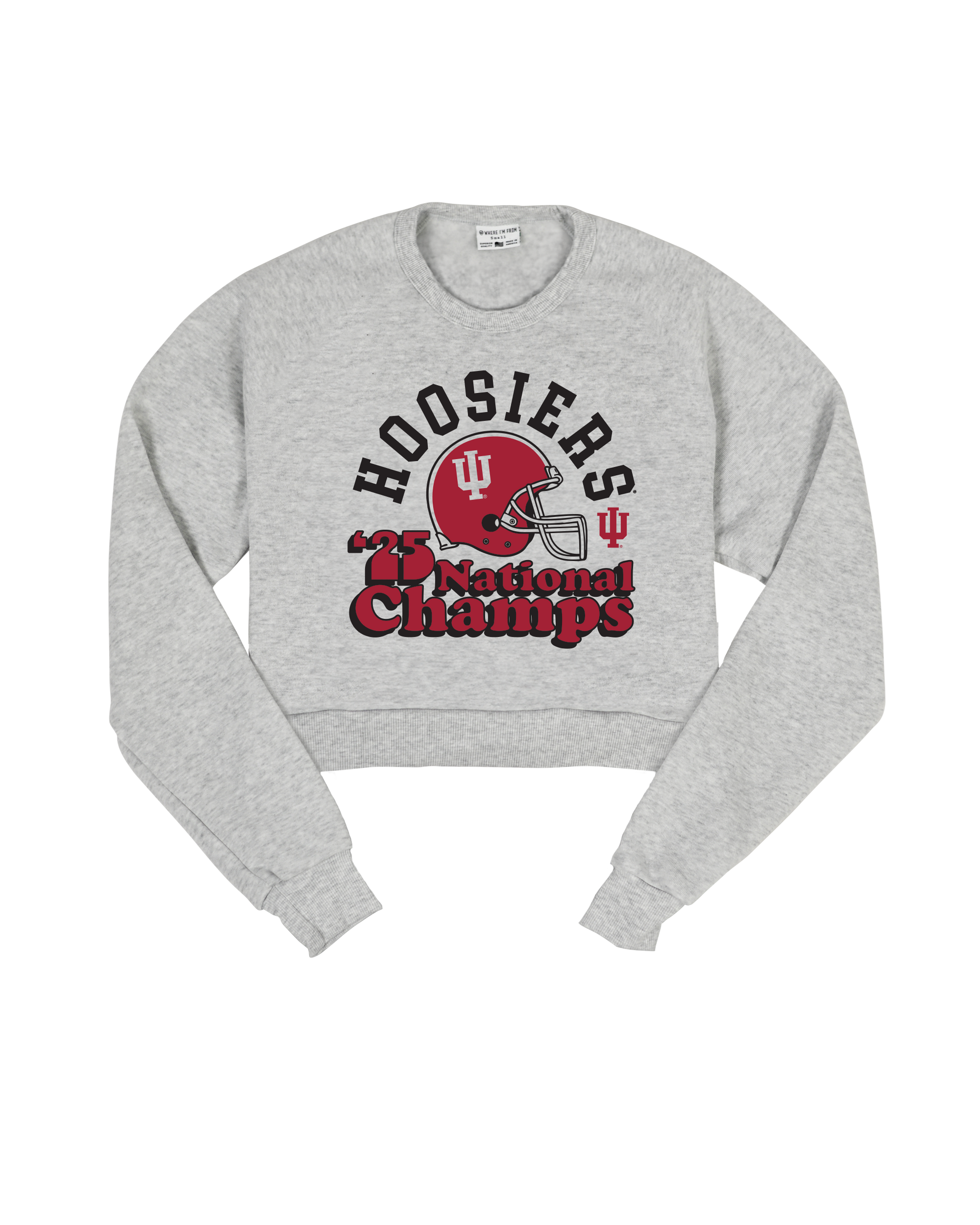 Hoosiers National Champs Cropped Crew Sweatshirt