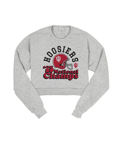Hoosiers National Champs Cropped Crew Sweatshirt