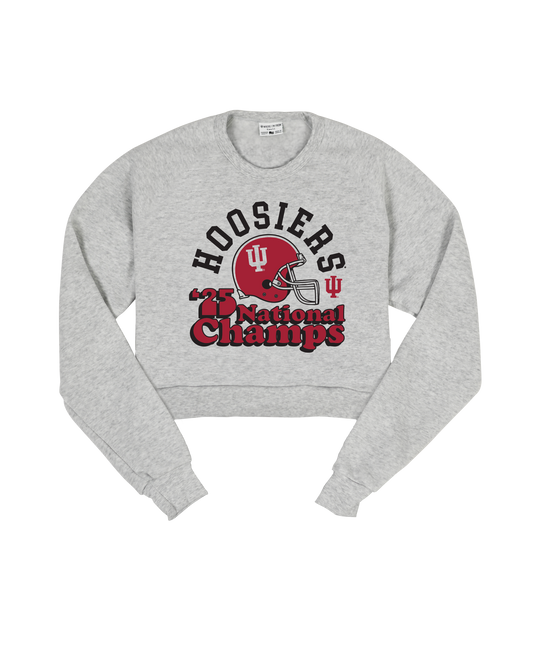 Hoosiers National Champs Cropped Crew Sweatshirt