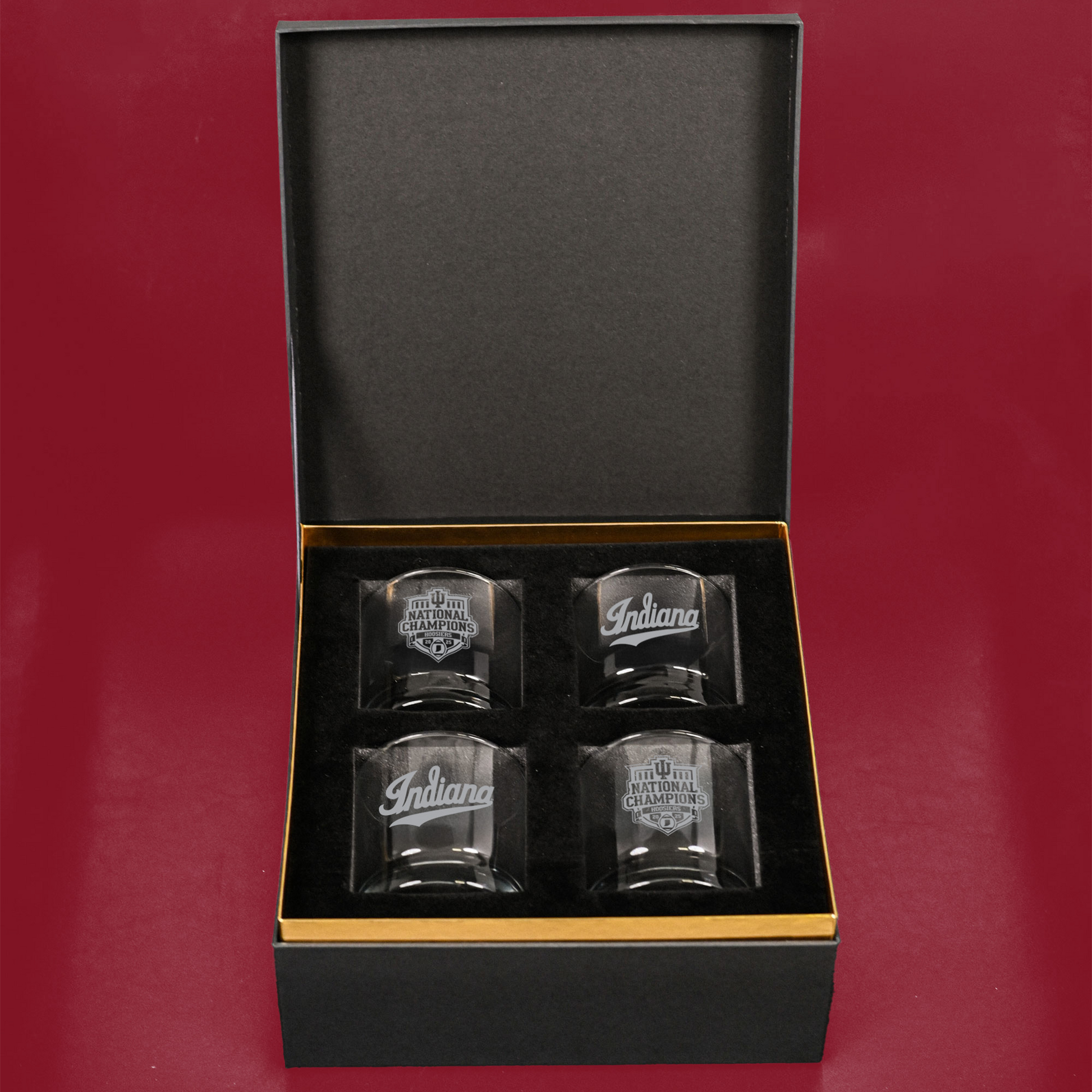 Indiana University College Football Playoff 2025 National Champions Glassware 4 Pack