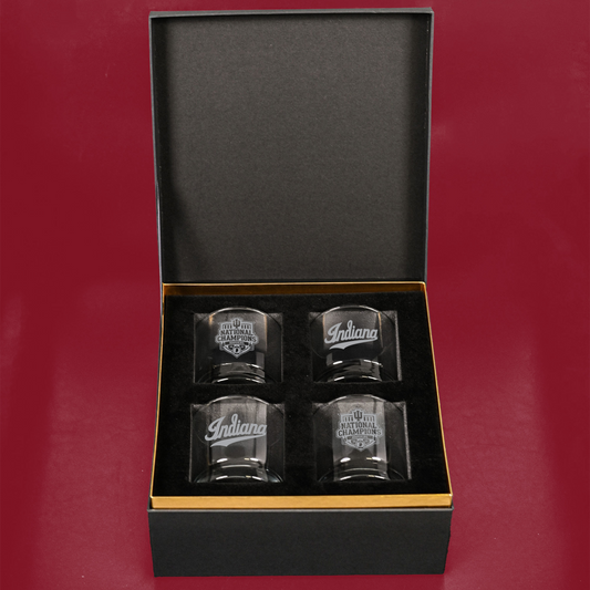 Indiana University College Football Playoff 2025 National Champions Glassware 4 Pack
